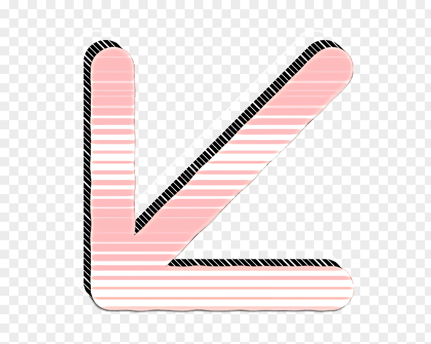 Pink Left Icon Arrow Direction Down PNG