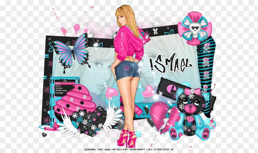 Barbie Graphic Design Pink M Pattern PNG