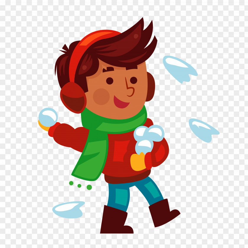 Children Play In The Snow Child Winter Snowman PNG