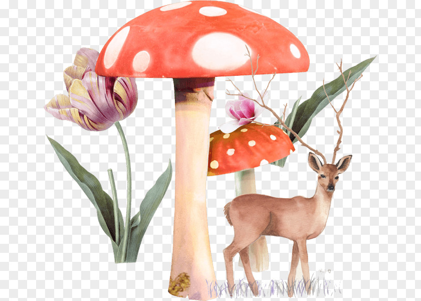 Mushroom Tree Deer PNG