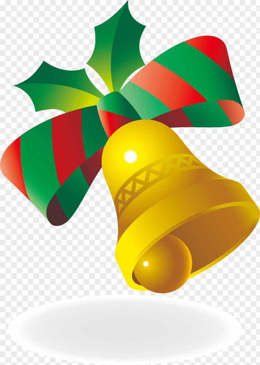 Vector Christmas Yellow Bell Ornament Decoration New Year PNG