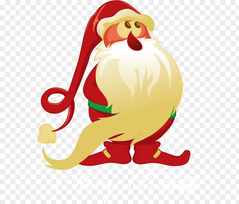 Vector Red-faced Bearded Santa Claus Christmas Ornament Beard Clip Art PNG