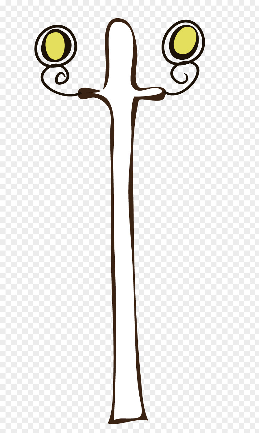 Cartoon Hand-painted Street Light PNG