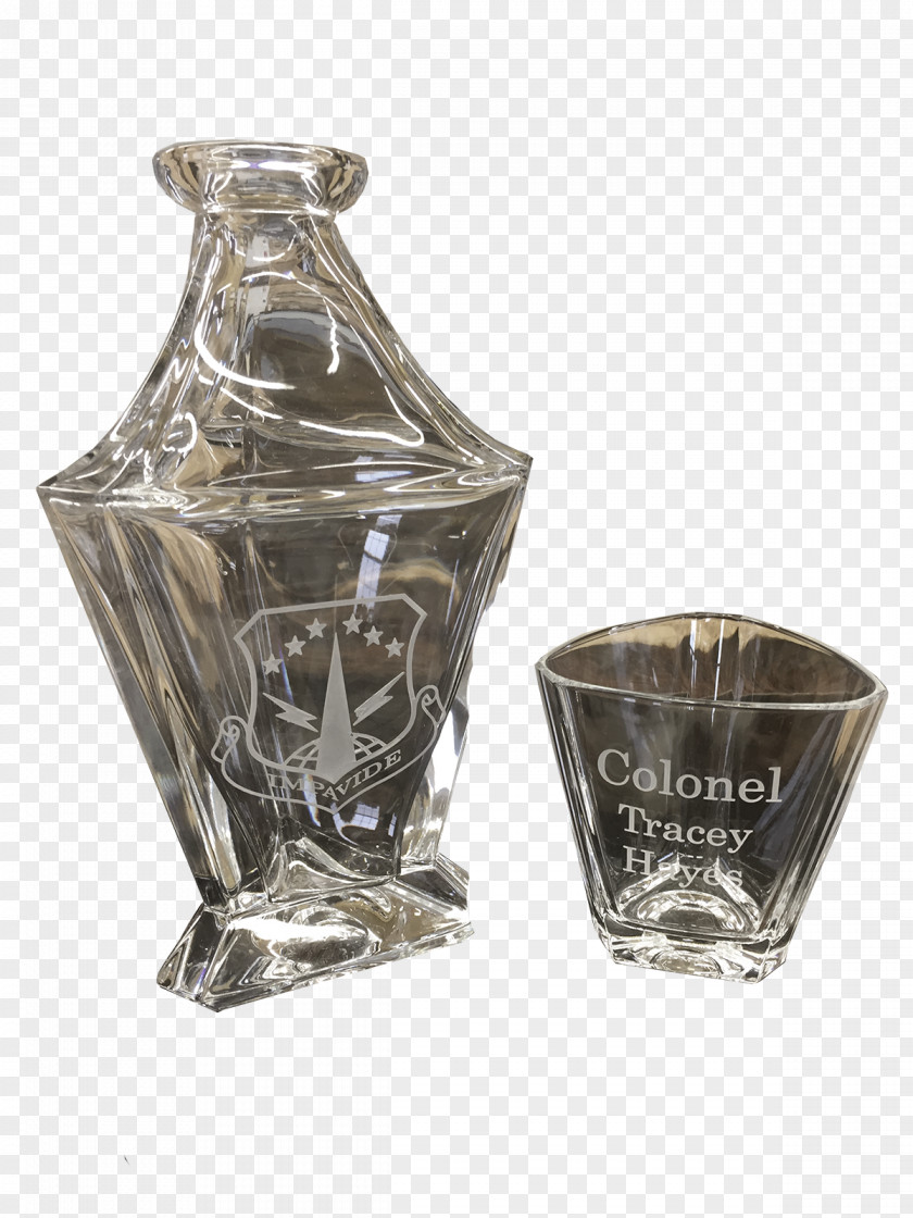 Glass Old Fashioned Decanter Engraving PNG