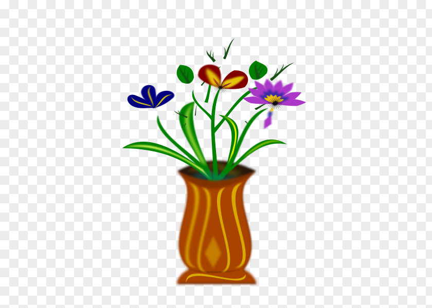 Number2 Outline Flower Vase Clip Art Floral Design PNG