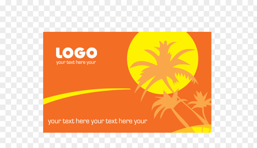 Orange Business Card Design Material PNG