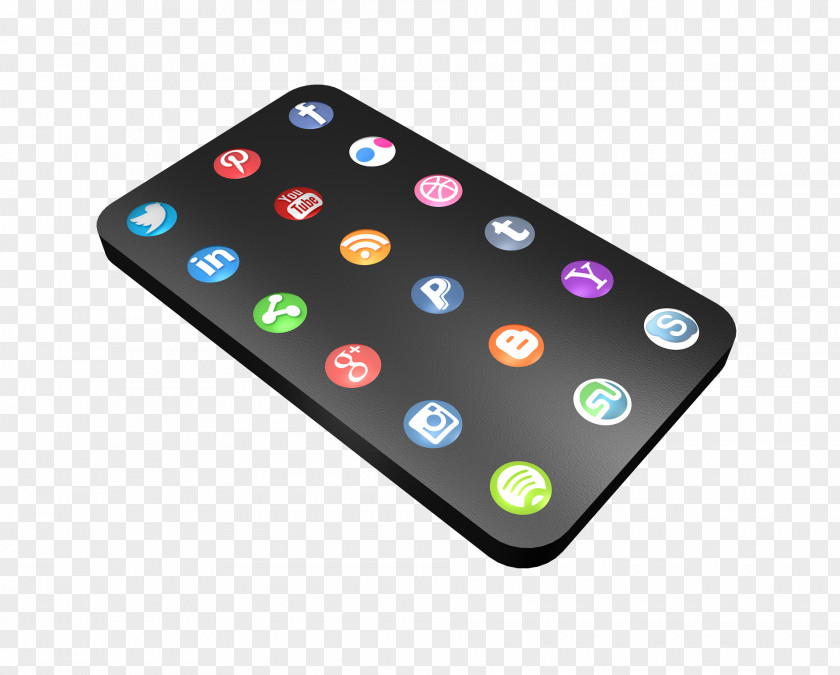 Black Tablet PC Social Media Marketing Sales Illustration PNG