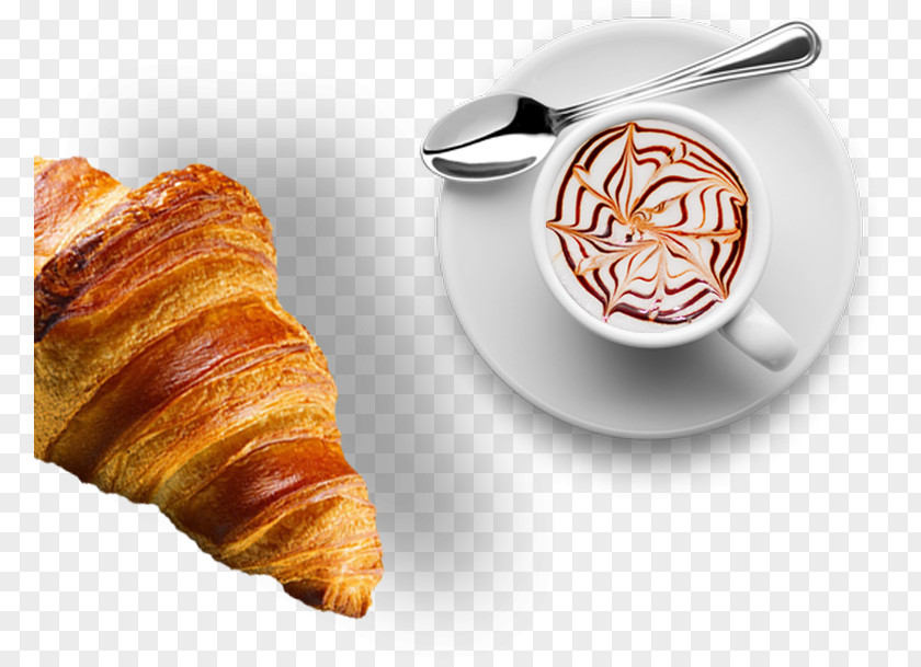 Croissant Breakfast Cappuccino Pain Au Chocolat Danish Pastry PNG