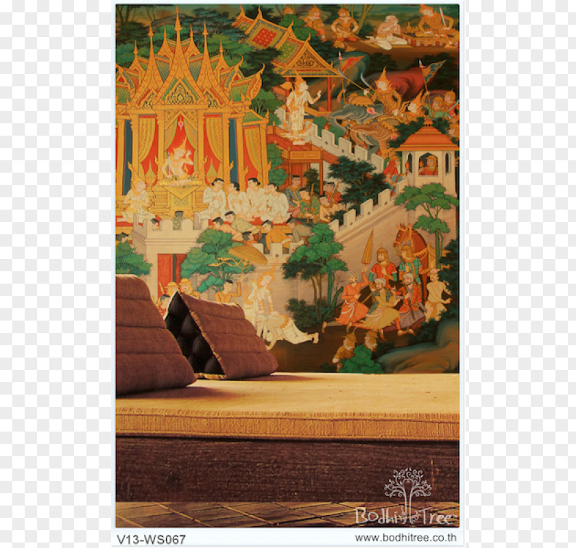 Painting Thai Art Still Life Mural PNG