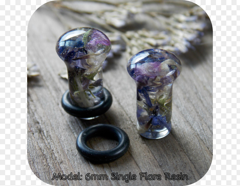 Resin Real Flower Necklaces Plug Glass Amethyst Body Jewellery PNG
