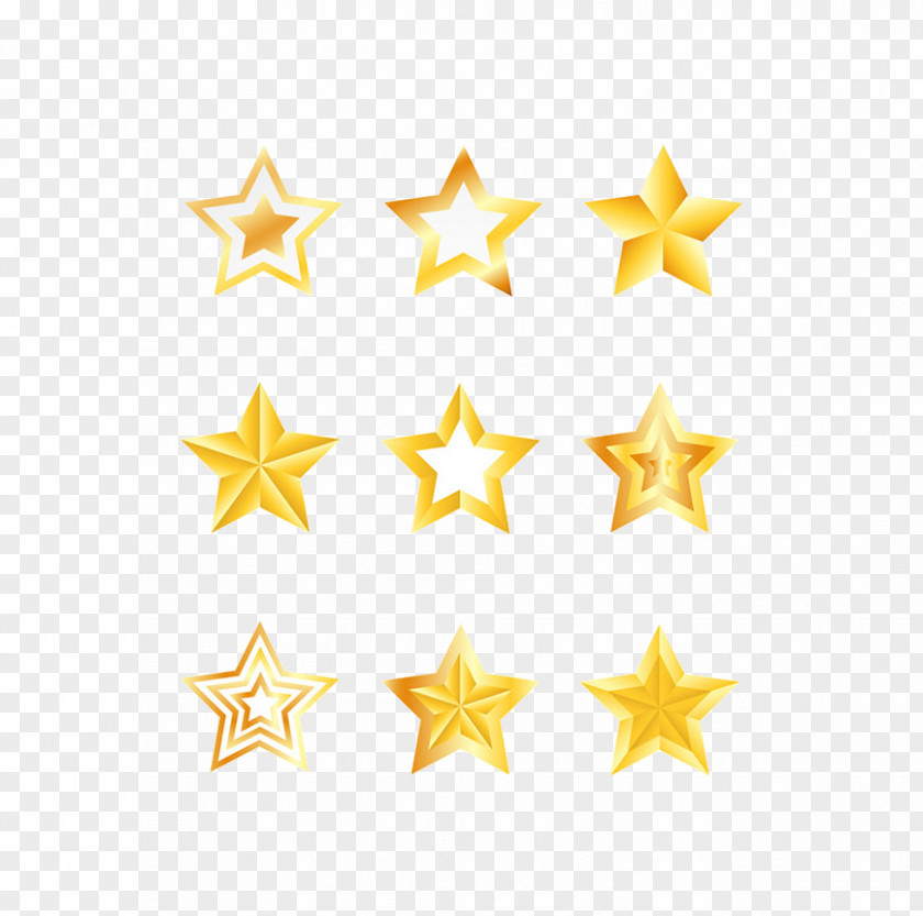 Gold Five-pointed Star Euclidean Vector PNG