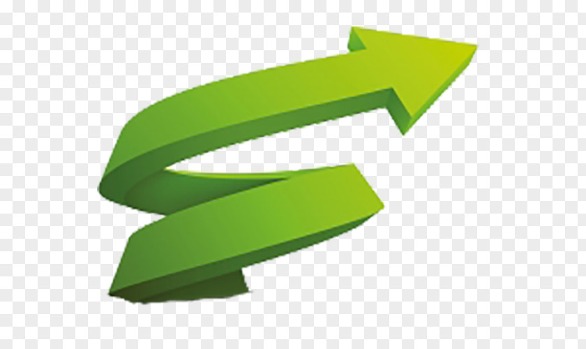 Green Arrow Rotating Bending Logo PNG