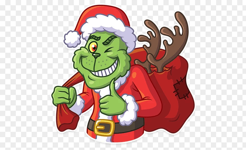 Santa Claus Grinch Sticker Telegram Clip Art PNG