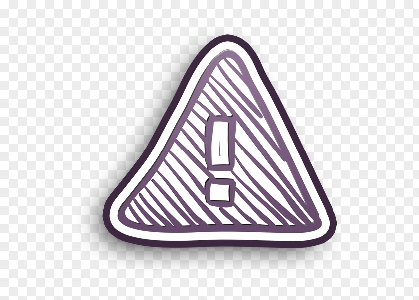 Social Media Hand Drawn Icon Sketch Warning Triangular Sketched Sign PNG