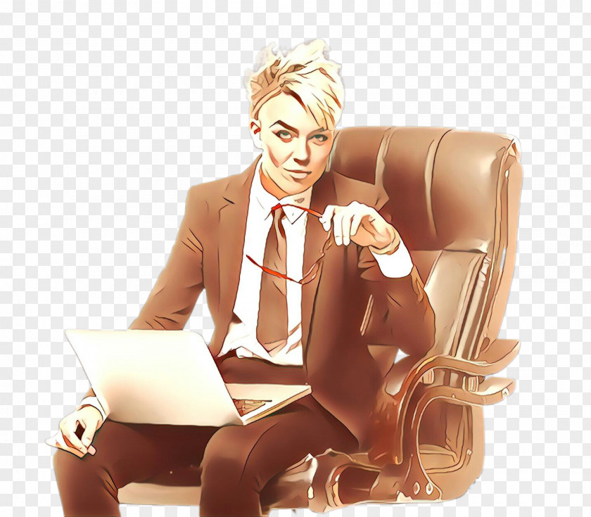 Suit Job Sitting Businessperson Furniture Chair PNG