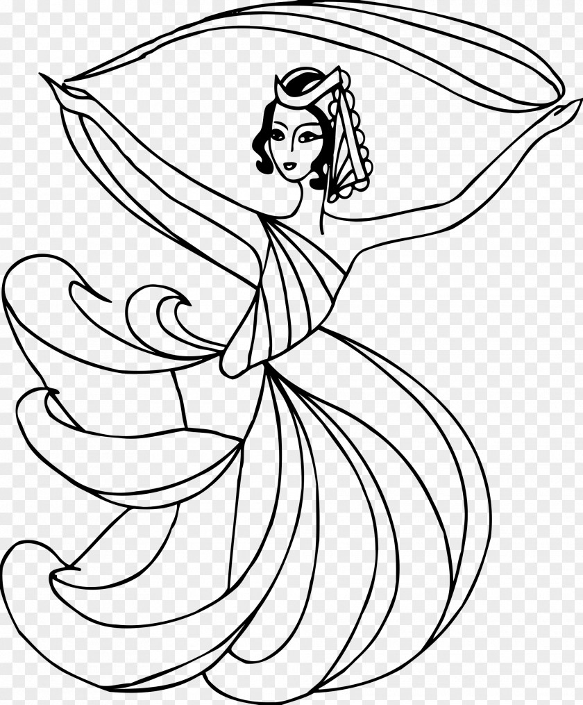 Dancers Folk Dance Line Art Black And White PNG