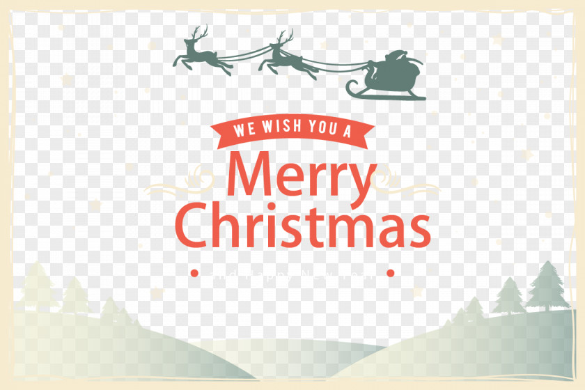 Retro Style Christmas Cards Reindeer Card PNG