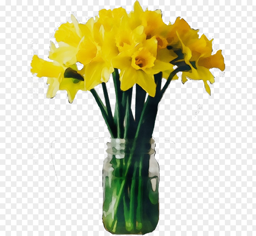 Flower Yellow Cut Flowers Vase Narcissus PNG