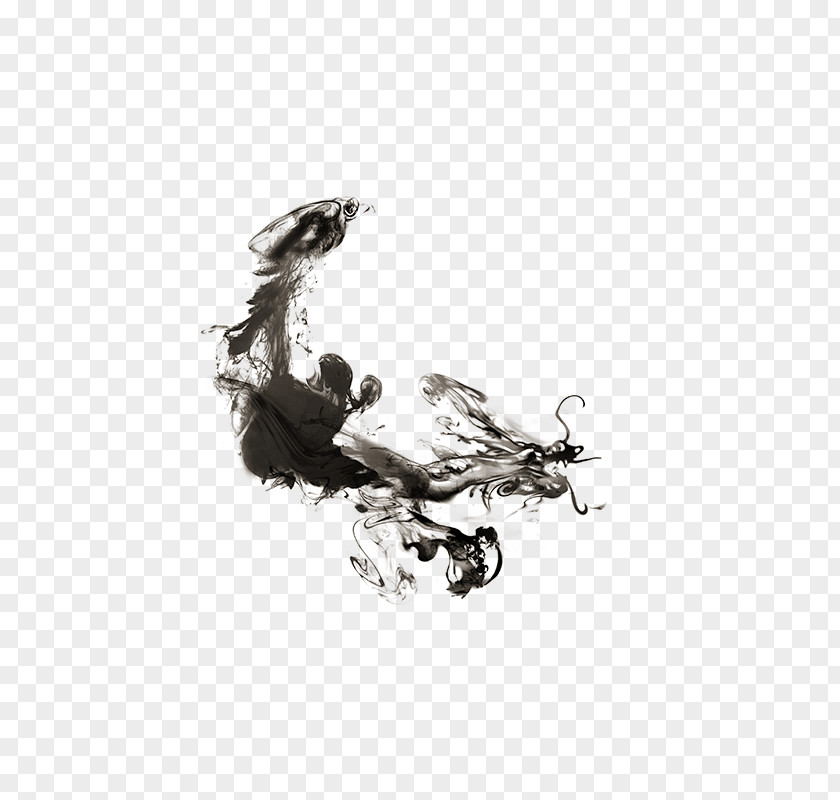 Hand-painted Ink Jet Download Computer File PNG