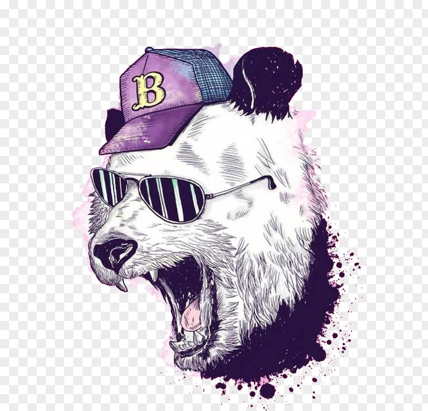 Hand Painted Panda Hero Dvn One Run The Trap Gimme That Beat Illustration PNG