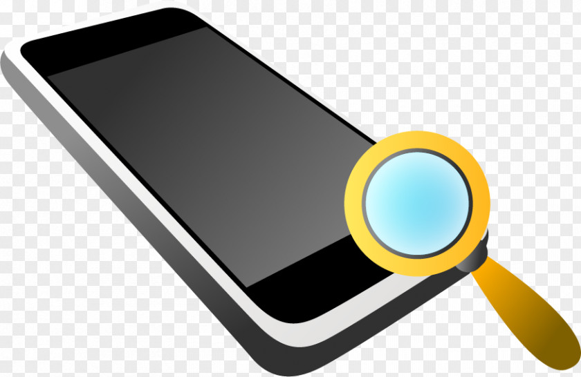 Vector Painted Phone Download Magnifying Glass Computer File PNG