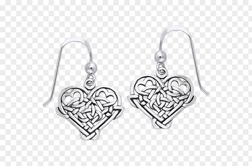 Endless Knot Earring Silver Body Jewellery Celtic PNG