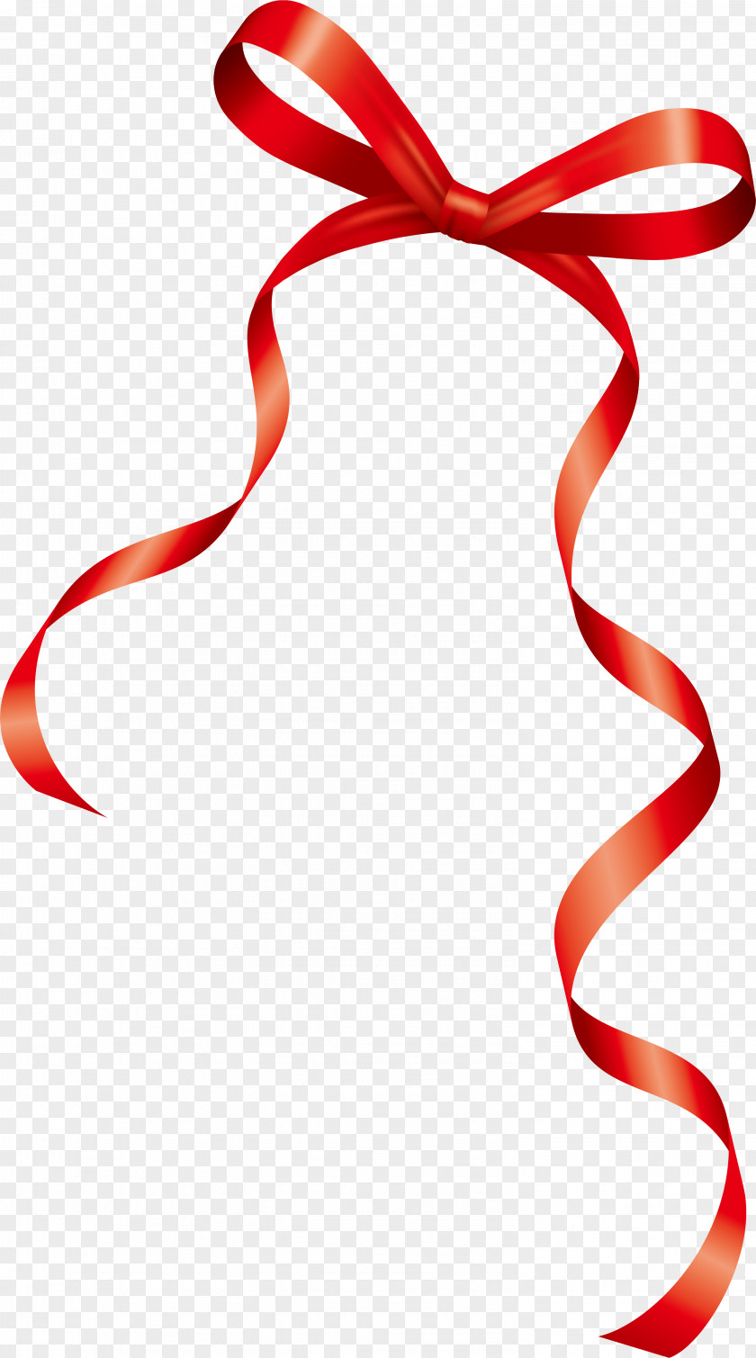 Hand Painted Red Ribbon Bow PNG