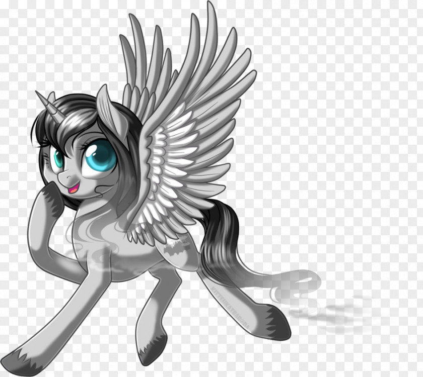 Silver Mist Cat Horse Pony Drawing PNG