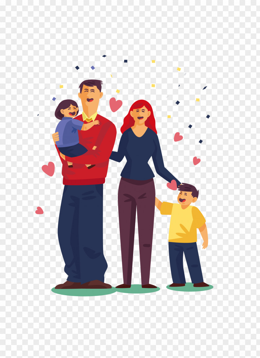 Vector A Family Of Four Illustration PNG