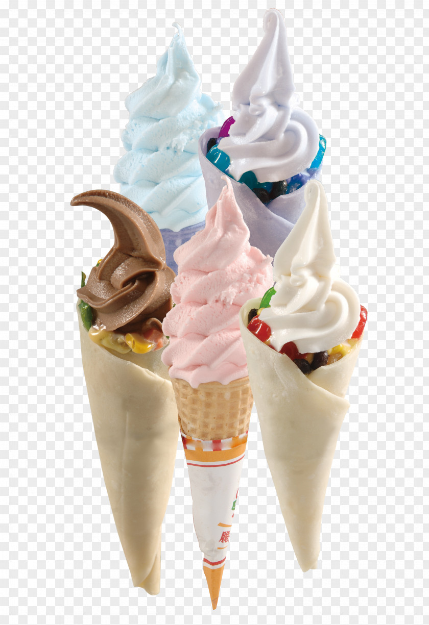 Colorful Ice Cream Cone Sundae Frozen Yogurt PNG