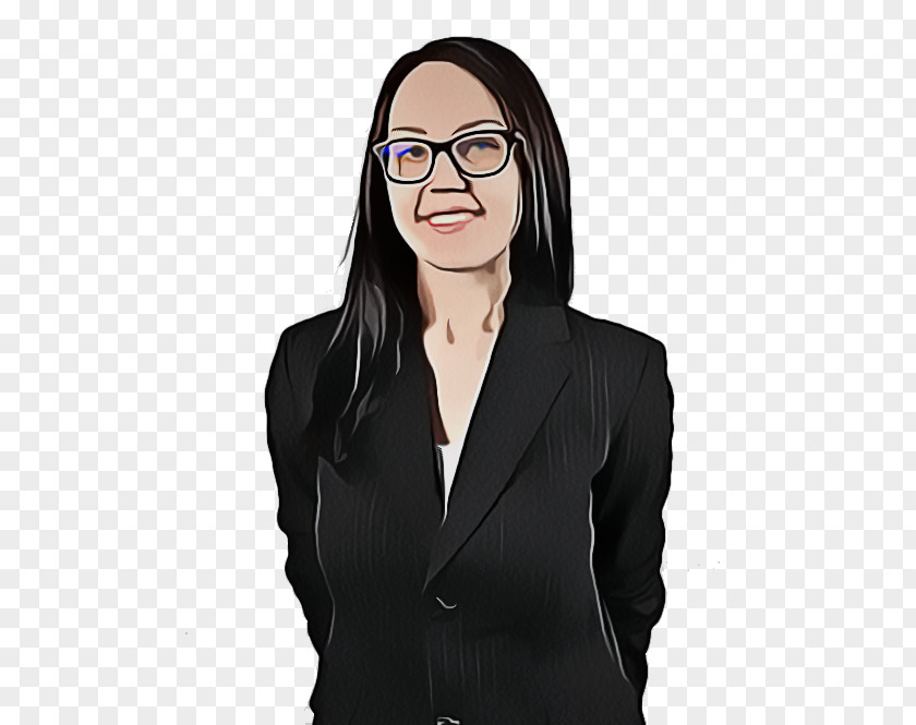 Job Black Hair Glasses PNG