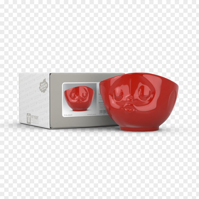 Kiss Kop Bacina Bowl Red Ceramic PNG