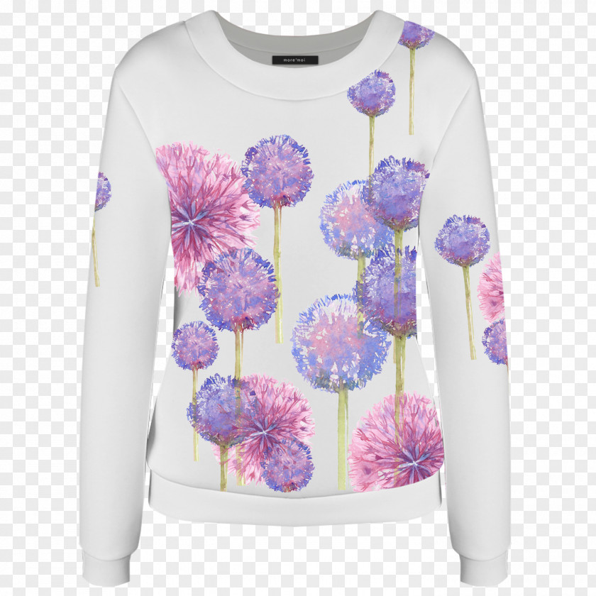 Floating Dandelions T-shirt Clothing Lilac Violet Purple PNG