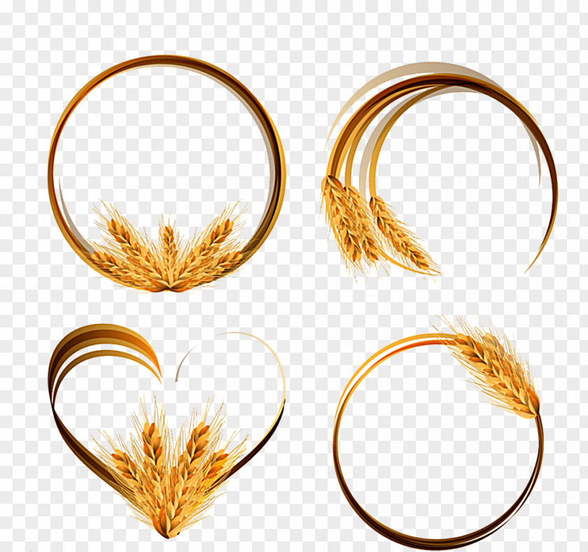 Golden Wheat Ring Vector Material Pictures Ear Cereal Clip Art PNG