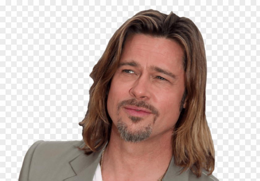 Brad Pitt Hairstyle Long Hair Fashion PNG