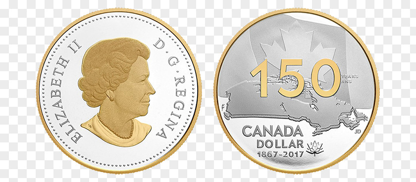 Canadian Dollar Coin 150th Anniversary Of Canada PNG