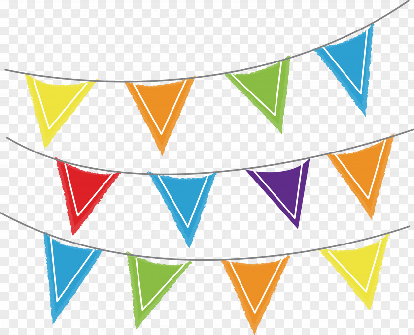 Colorful Triangle Party Flag Download Clip Art PNG