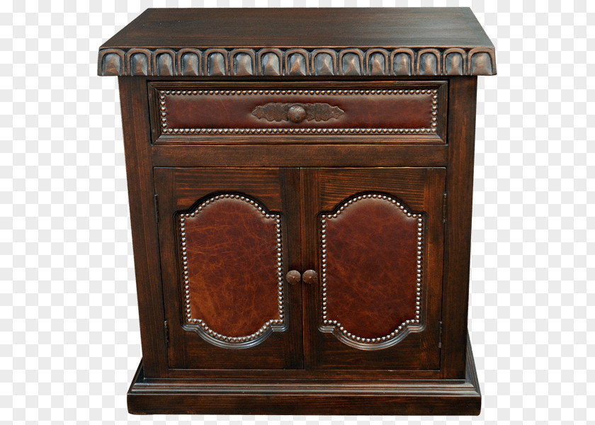 Practical Wooden Tub Bedside Tables Chiffonier Drawer Antique Wood Stain PNG