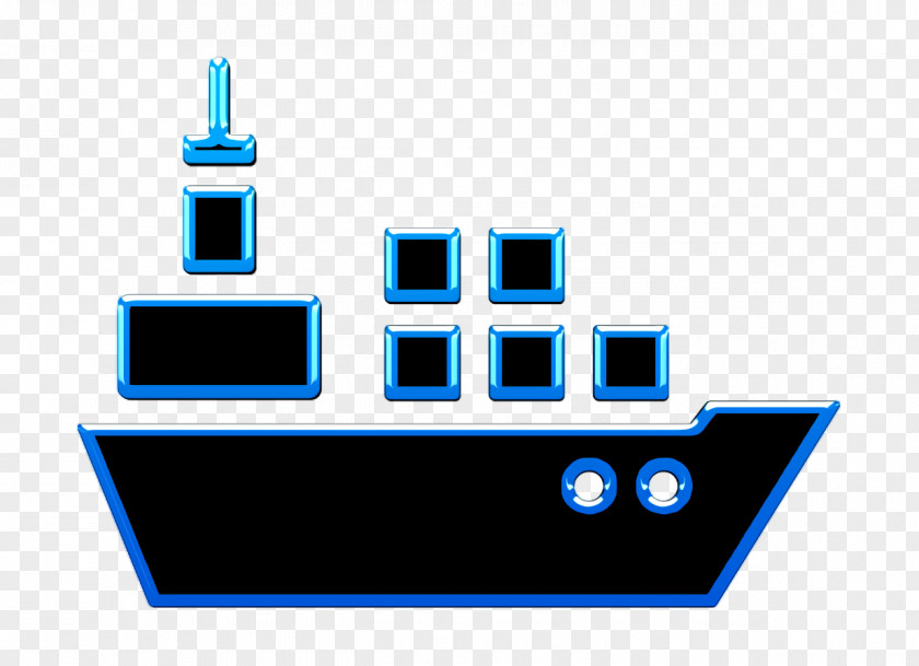 Ship Icon Sharing Out Boat With Containers PNG