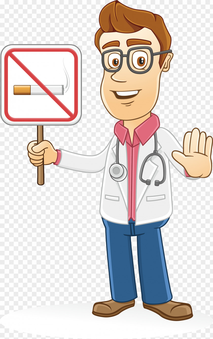 Doctor Cartoon Placards Smoking Physician Royalty-free Clip Art PNG