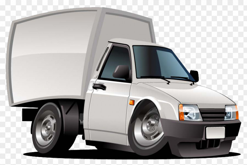 Hand-drawn Cartoon Truck Van Pickup PNG