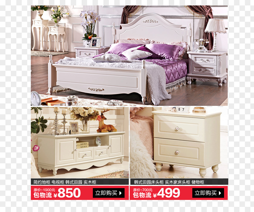 Home Textile Bed Frame Nightstand PNG
