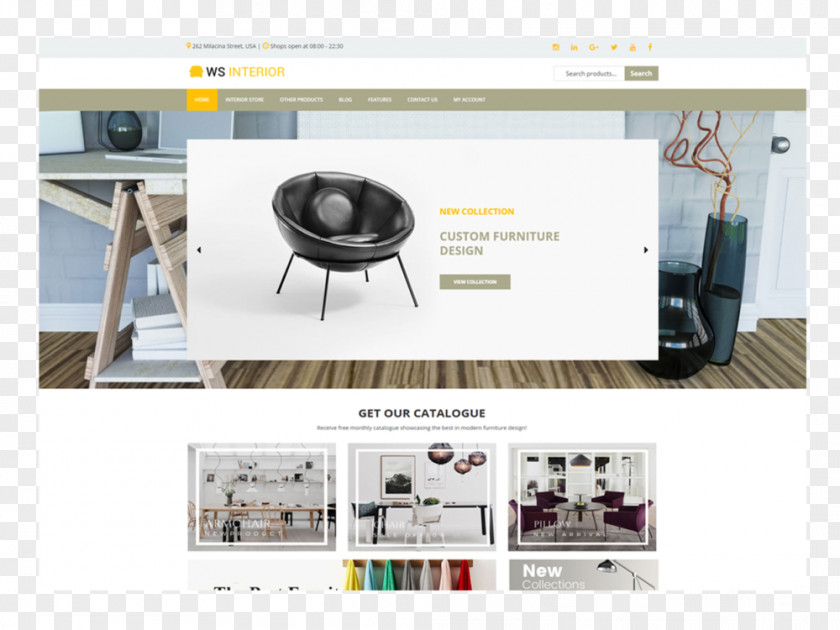 Interior Furniture Responsive Web Design Mockup PNG