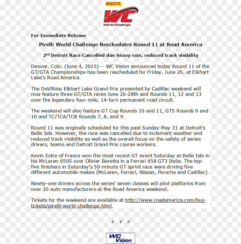 Line Document Pirelli World Challenge PNG