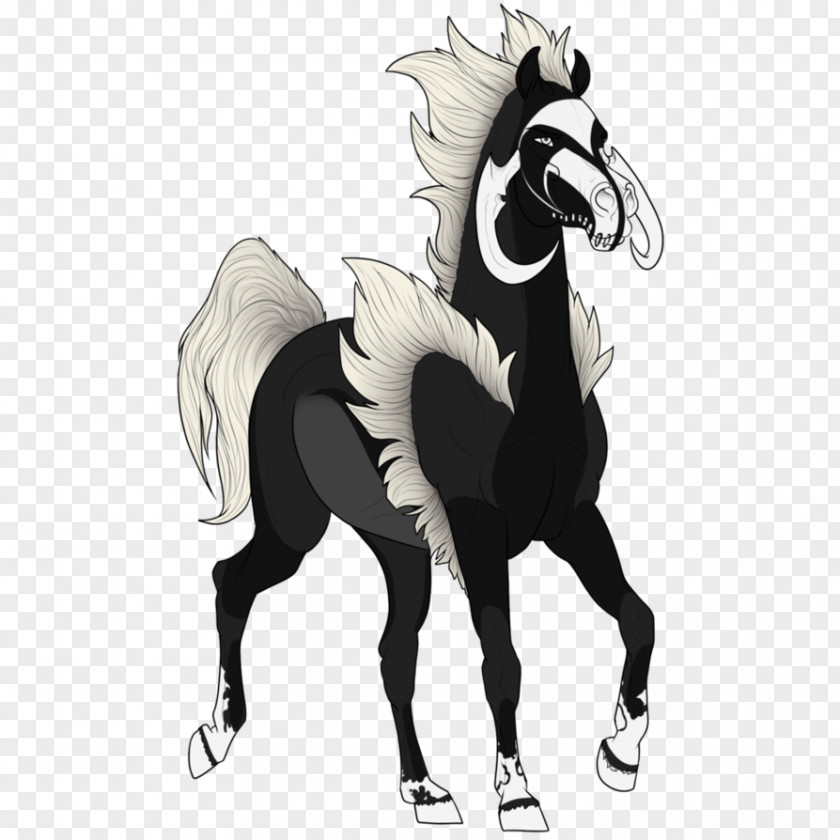 M Pack Animal Legendary CreatureCollum Mustang Stallion Black & White PNG