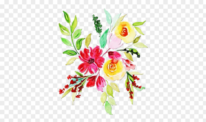 Branch Rose Family Flower Art Watercolor PNG