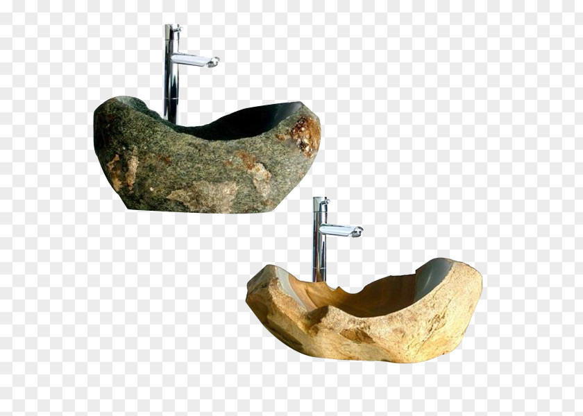 Creative Stone Sink Bowl Bathroom Rock Granite PNG
