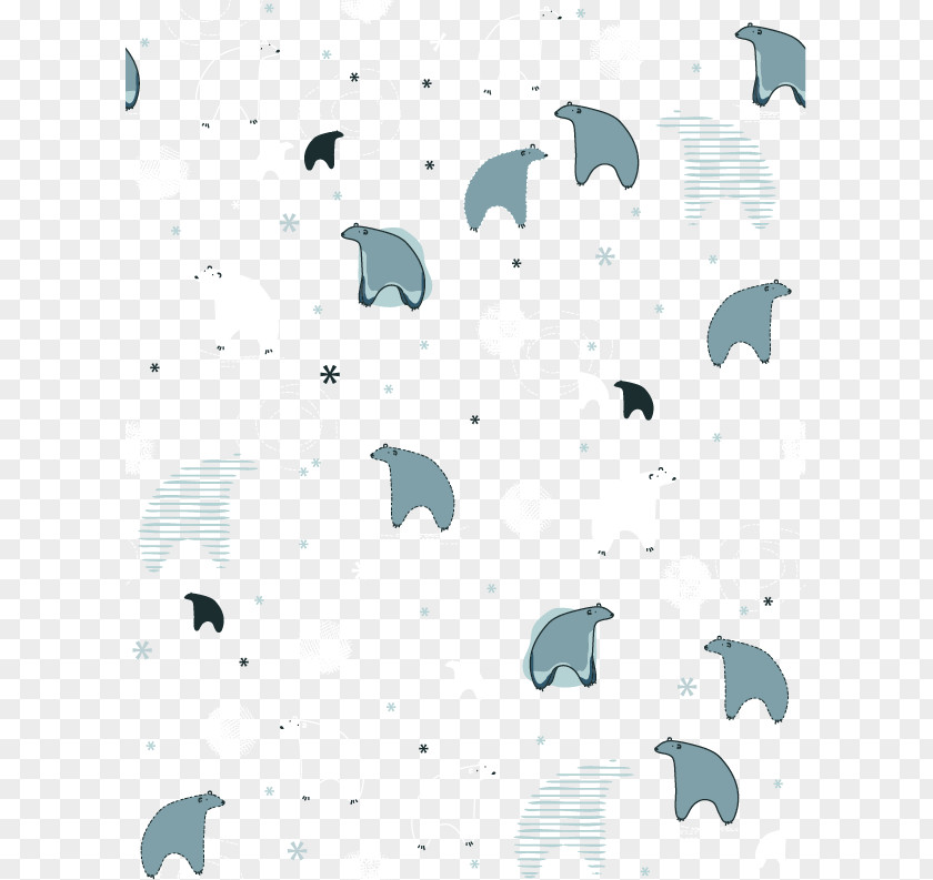 Fresh Polar Bear Cartoon Shading Background Vector Material PNG