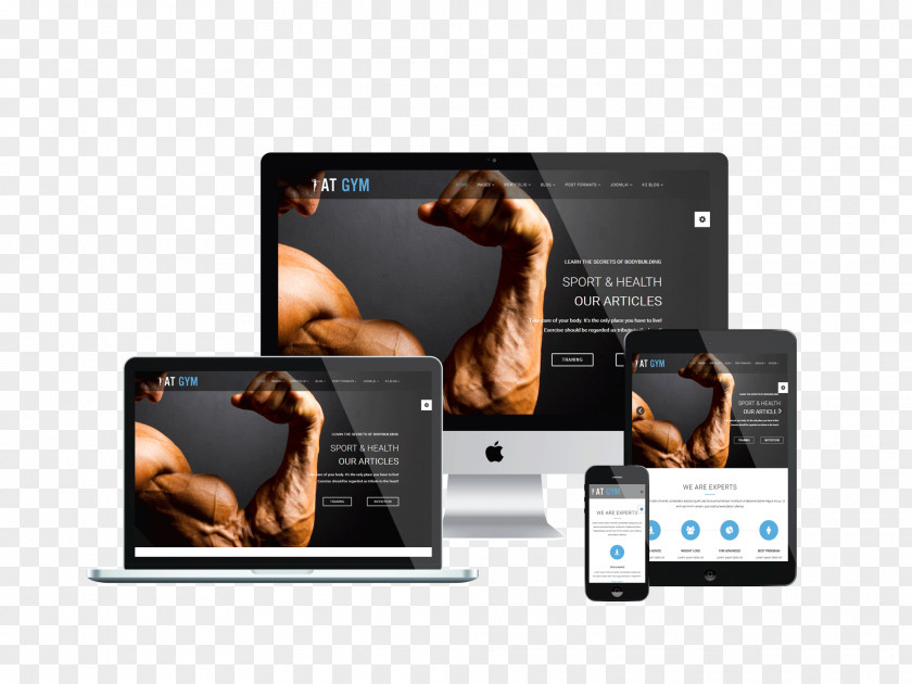 Gym Responsive Web Design Template Joomla Fitness Centre PNG