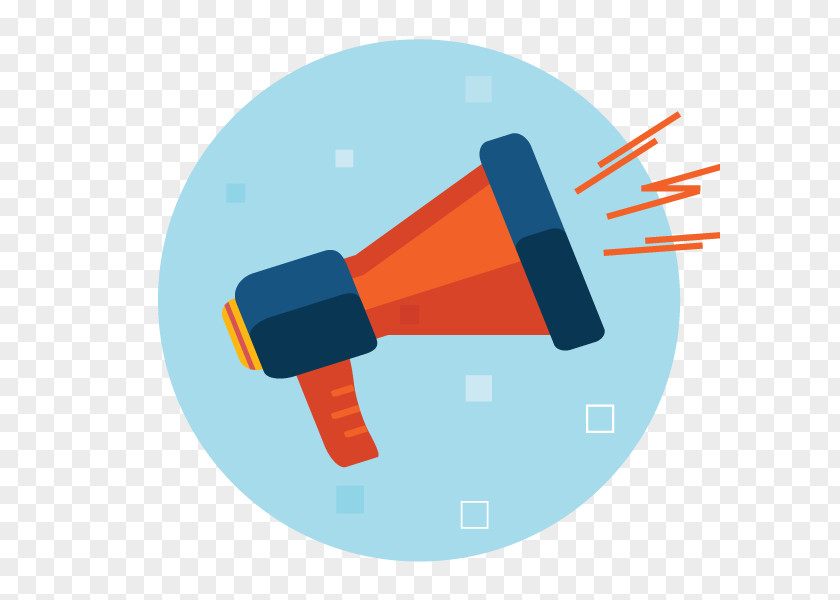 Blue Speaker Megaphone Flat Design Icon PNG